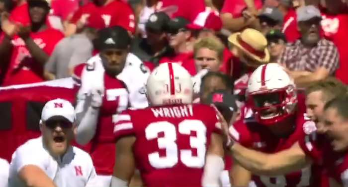 Javin Wright punt block 2022 vs North Dakota celebrate